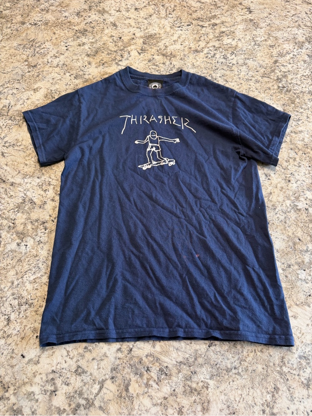 Thrasher Navy Blue Skate Deck Outline Tee - Men